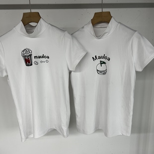 40B186 出口余日单潮牌高尔夫女士春夏立领打底短袖速干弹力 S码