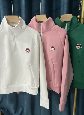 6L05 韩国正品代购高尔夫球服秋冬新品女子GOLF半拉链立领套头衫
