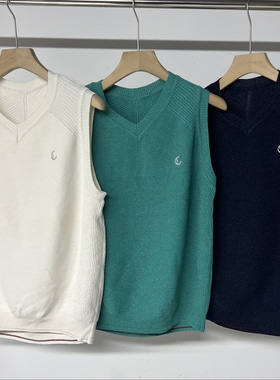 43F12 出口余日单高尔夫女士服装毛线背心秋季百搭运动针织马甲