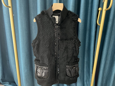 29H048 韩国潮牌高尔夫女士秋冬皮草马甲保暖防风百搭弹力休闲