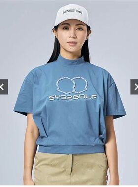 20136 出口余日单潮牌高尔夫女士夏季新品小高领短袖t恤上衣显瘦
