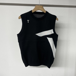 43G01 出口外贸余高尔夫球女士春秋圆领针织马甲保暖背心防风弹力