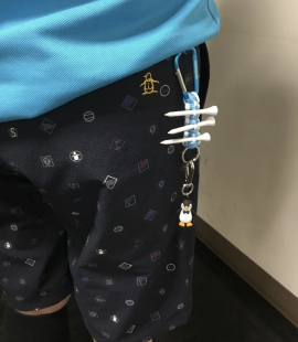 日本直邮代购 新款手绳编织高尔夫配件开球T收纳防丢挂件立体公仔