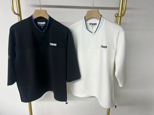 21202 日本潮牌TFW49高尔夫服装男士春季新品圆领套头七分袖卫衣