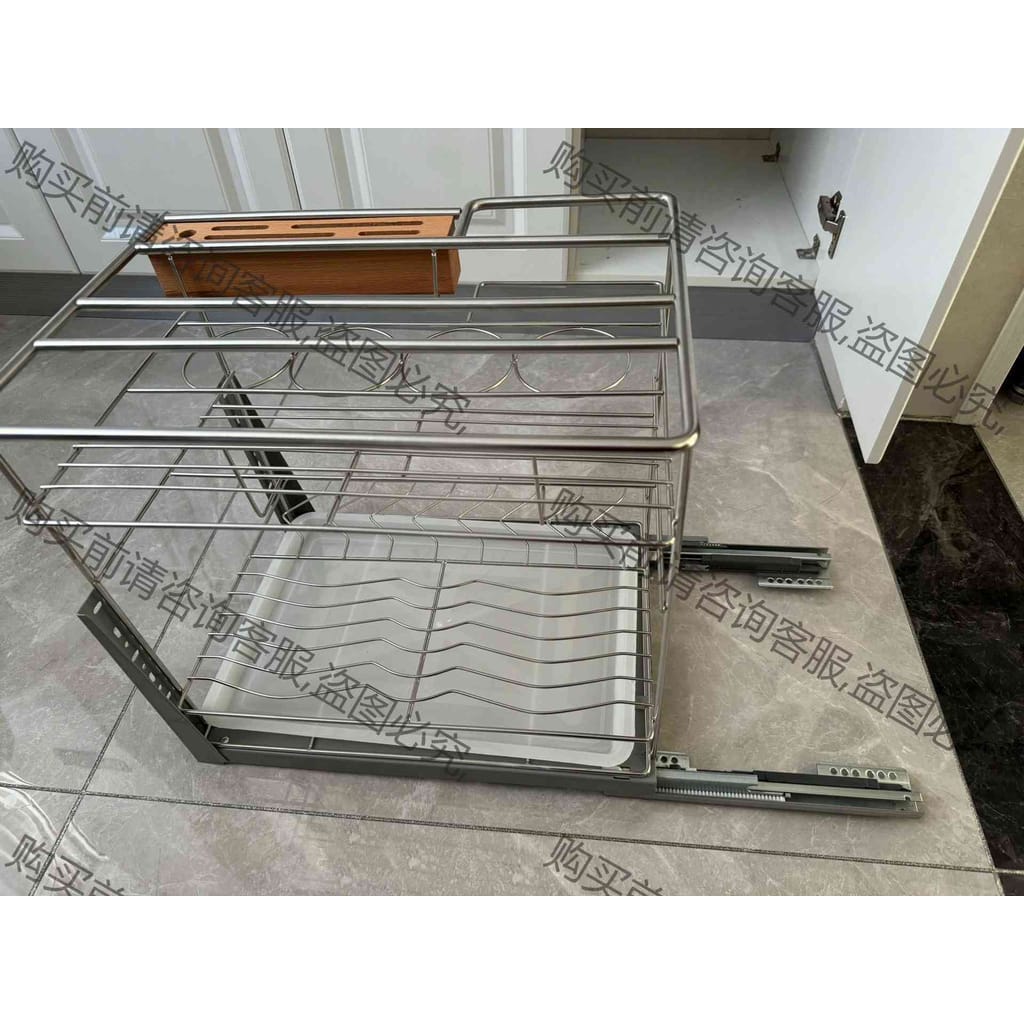 功能正常议价 9mm粗全实心200-400柜体bu锈钢拉篮厨房调味品置物