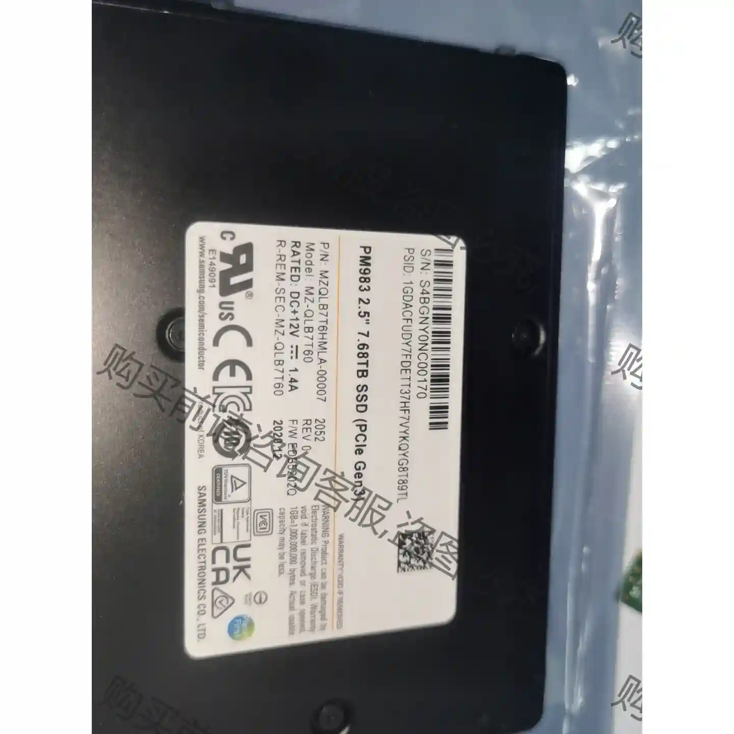 现货10个 Samsung 三星 PM983 U.2 Nvm 先议价 拆机货包好
