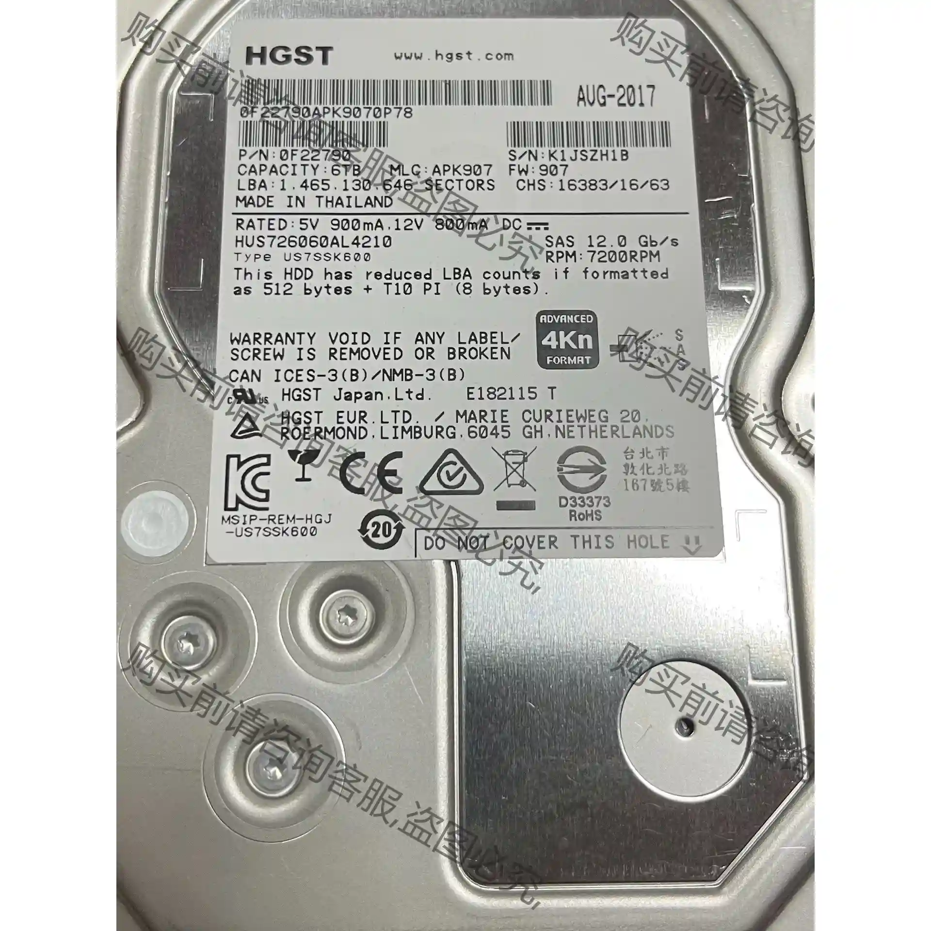 HUS726060AL4210 先议价 拆机货包好