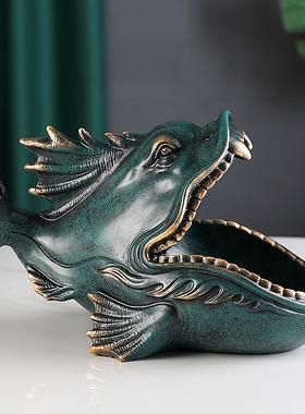 树脂摆件工艺品河马家居饰品客厅创意装饰酒柜鞋柜玄关钥匙收纳