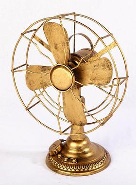 仿古老式电风扇模型铁艺风扇创意家装饰品摆件摄影道具