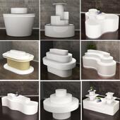 烤漆异型展示柜前台中岛柜公司展台科技感商品展厅体验桌陈列柜