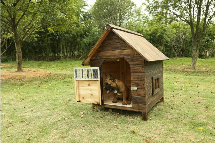 包邮四季通用木制狗窝户外防雨宠物窝室外狗房子型狗舍保暖大型犬