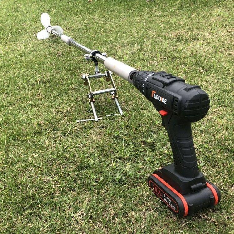 皮划艇船外机电动划桨橡皮艇推进器手持马达螺旋桨充气船用挂浆机