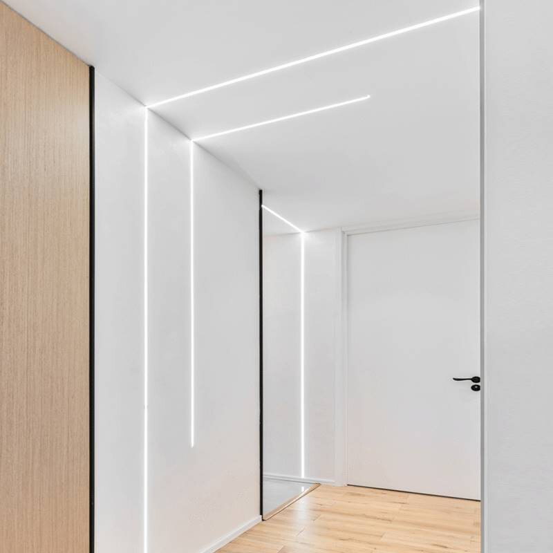 嵌入式线条灯led无边框u型铝槽灯客厅吊顶无主灯极简地脚线灯带硬