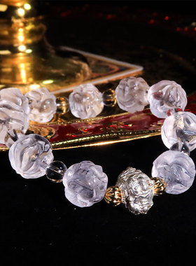 直播间专属九尾狐球天然白水晶