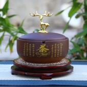 复古中式 紫砂烟灰缸创意个性 办公室客厅大号陶瓷烟缸定制logo 包邮
