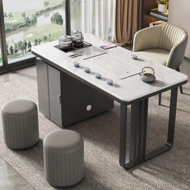 轻奢阳台小茶桌家用小户型烧水壶一体茶台泡茶桌休闲喝茶桌椅组合