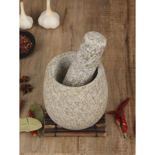 大蒜粉碎机石臼蒜臼药罐磨蒜压石蒜天然家用黄花石蒜