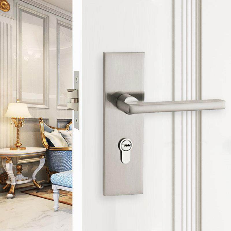 单舌门锁卧室单锁舌静音房门锁家用厕所50锁舌老式锁具孔距F130