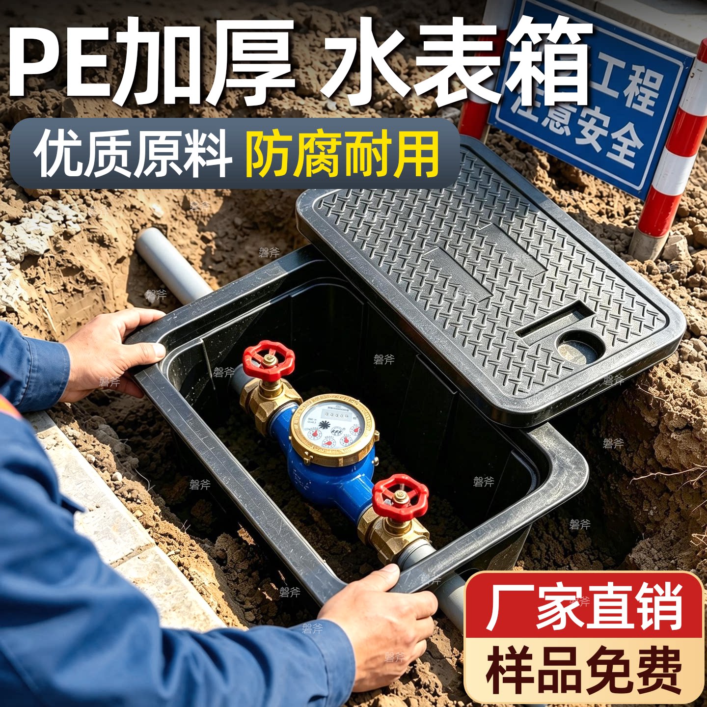 PE地埋式水表箱农村户外成品塑料表箱室外自来水井盖阀门井阀门箱