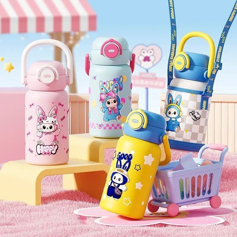 【开学季】可爱便携双饮316不锈钢卡通保温运动提手学生水杯