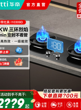 华帝燃气灶i10309D煤气灶家用双灶台嵌天然气液化气厂送