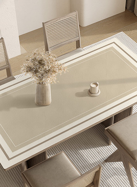 简约轻奢高级感餐桌桌垫防水防油防烫免洗桌布隔热皮革桌垫茶几垫