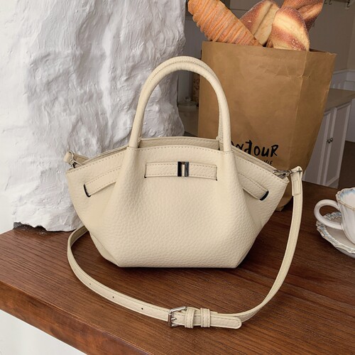 荔枝纹菜篮子包轻奢手提斜挎包