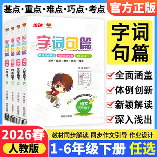 2026字词句篇一年级四五六年级下册语文人教版统编版小学语文知识大全同步教材讲解练习册重难点手册专项训练题字词句段篇寒假作业