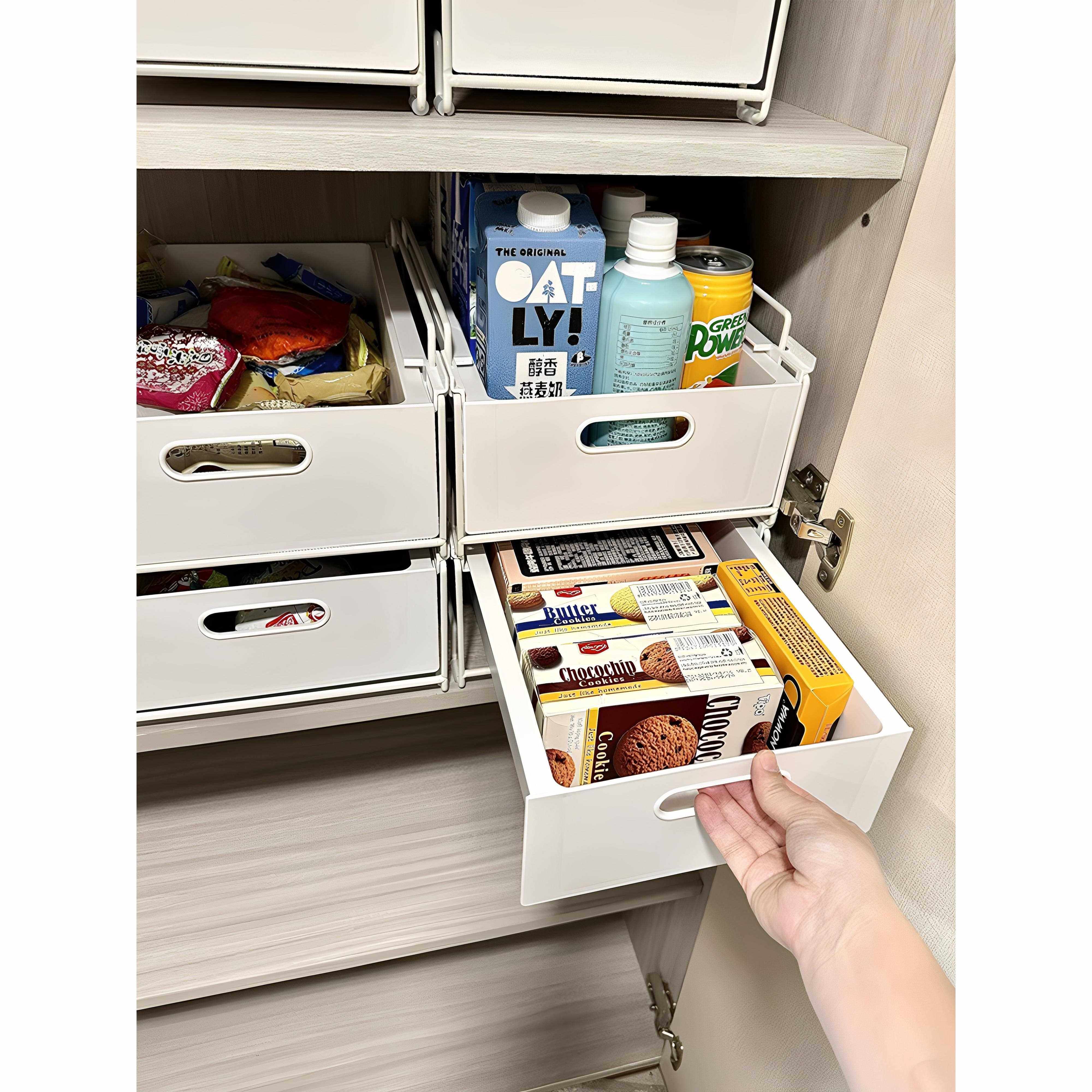 橱柜可叠加抽屉式纳食盒杂零饮料SW0633整理盒厨房收深柜收纳储物,收纳整理,橱柜收纳筐,淘宝优惠券,粉丝福利购,淘宝优惠卷