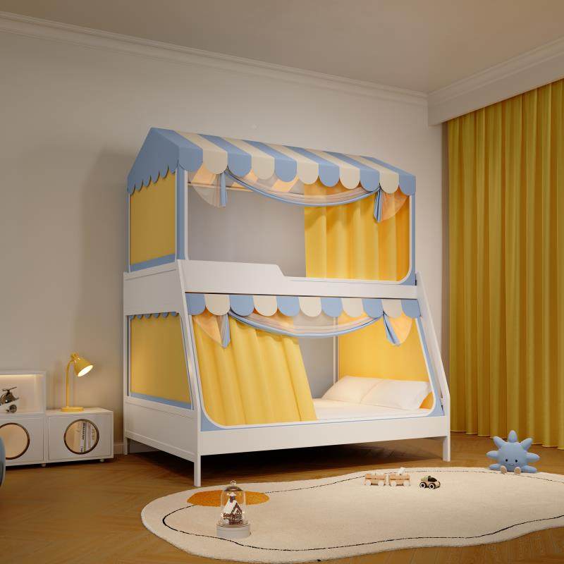 2025新款025新款儿童子母床遮梯光床帘双层帐防尘顶上蚊下铺高低2,床上用品,蚊帐,淘宝优惠券,粉丝福利购,淘宝优惠卷