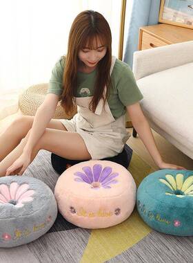 可爱式团绒坐WWB垫加厚圆形地板垫家蒲用地上榻榻米垫客厅日毛窗