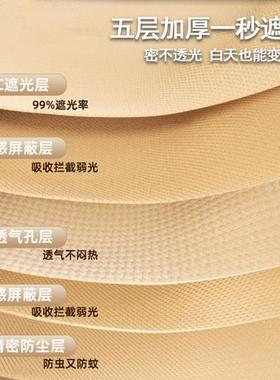 LAC蚊AS遮光床帘帐一体式大强学生宿舍单人上下xswz02铺通A用90全