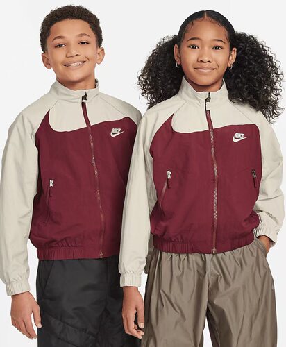 耐克SPORTSWEAR AMPLIFY 梭织拉链拼接立领复古夹克FN9134-619