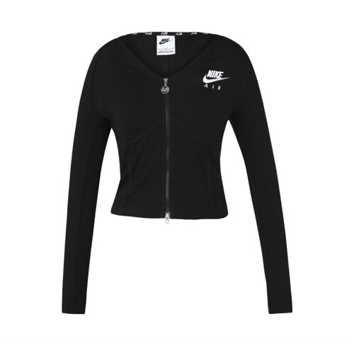 耐克Sportswear 刺绣鱼骨双拉链开襟修身V领长袖T恤 FD2377-010