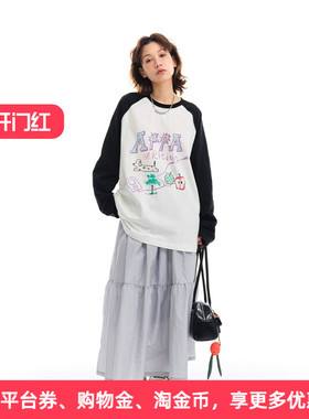 APPARITION 艺术插画印花 插肩袖长袖T恤 纯棉宽松透气 男女同款