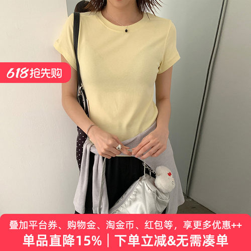 APPARITION 直角肩 简约纯色短袖t恤 外穿内搭百搭 女式t恤衫