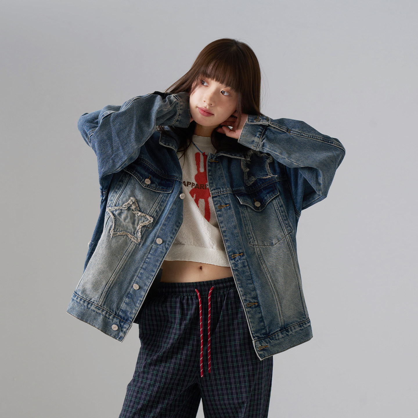 APPARITION 五角星贴布绣 水洗牛仔服 女式牛仔夹克外套