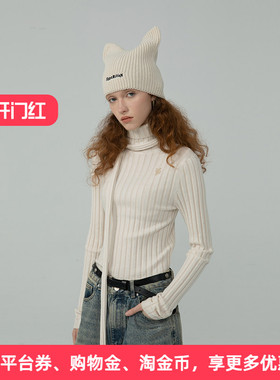 APPARITION 经典仙人掌刺绣 辣妹修身百搭 外穿内搭 高领毛衣毛衫