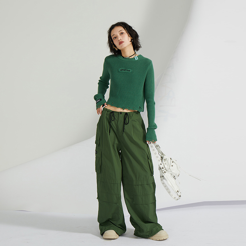 APPARITION字母logo短款针织毛衫