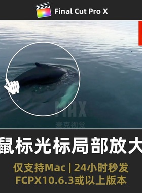 FCPX局部放大插件 12种鼠标光标点击框选圈选效果视频制作工具