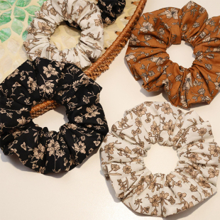 纯手工碎花发圈纯棉大肠发圈复古发绳森林系亲子气质发绳