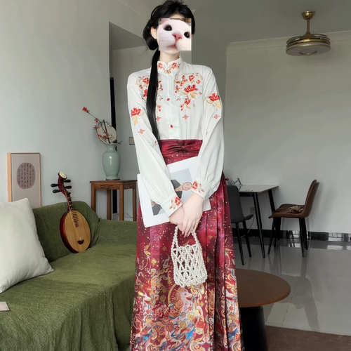 《骐骥驰骋》明制汉服2026新款马面裙织金妆花订婚结婚显瘦大码
