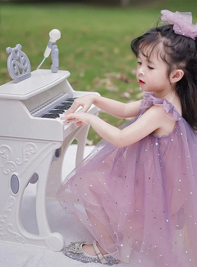 【断码清仓】女童吊带连衣裙夏季小女孩渐变色背心网纱裙女宝宝