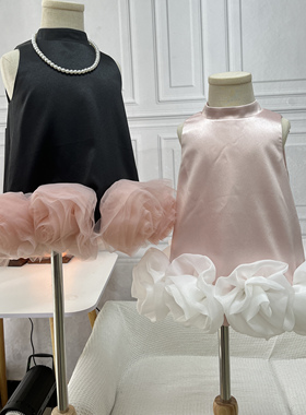 俄罗斯高端女童礼服重工手工花朵小女孩生日演出小礼裙洋气