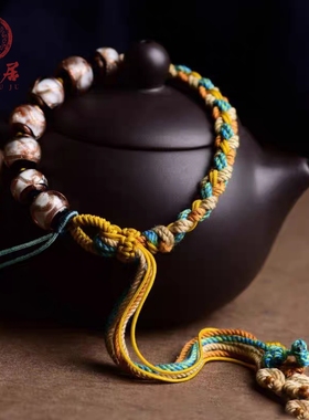 手工编织手绳尼泊尔香灰琉璃手串女唐卡手链藏式复古民族风文玩绳