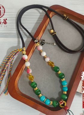 原创水晶珠链绳百搭吊坠配绳挂绳高档多宝珠链毛衣链玉佛吊坠挂绳