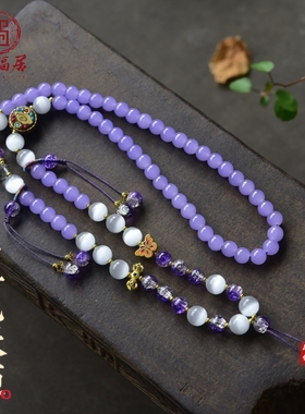 新品水晶项链蓝玉髓泰国佛牌链子唐卡吊坠挂链配绳黄金玉石挂绳女