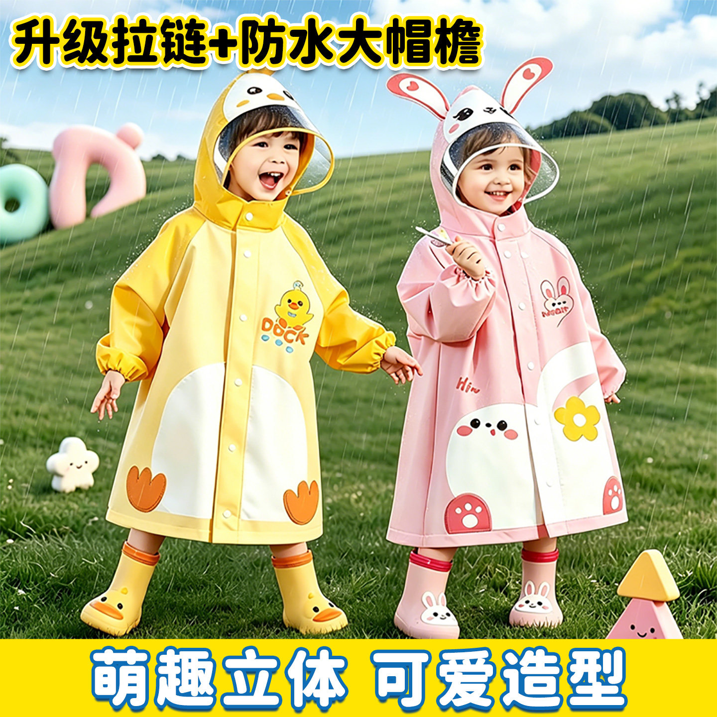 儿童雨衣男童女童一2岁宝宝小孩幼儿园专用雨鞋雨靴套装2026新款