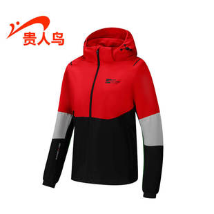 运动休闲加厚加绒连帽风衣外套B431N22 2023春新款 贵人鸟女装 正品