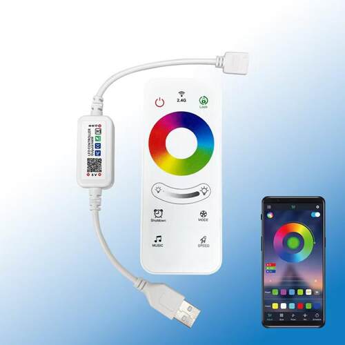 5V12V24V蓝牙幻彩RGB控制器宝莲灯手机APPLED灯带七彩灯条调光器
